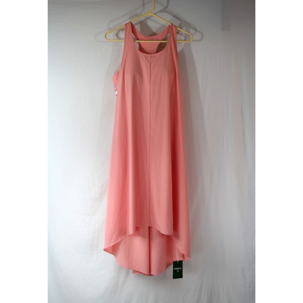 Halara Breezeful Racerpocket High Low Flowy Midi Dress Flamingo Size Large NEW